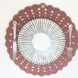 Kit - Sousplat em Crochê Terracota Gold – 46cm