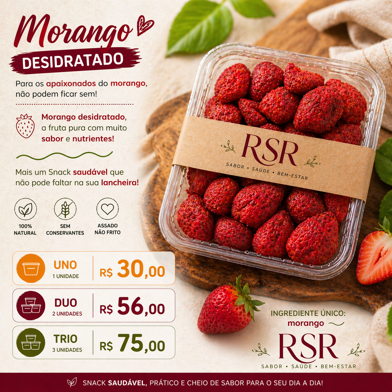 Kit - Morango Desidratado