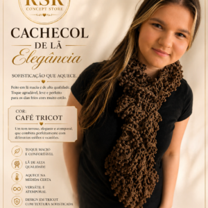Cachecol de Lã – Café Tricot Elegance ✨