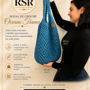 Bolsa de Crochê Oceano Trama