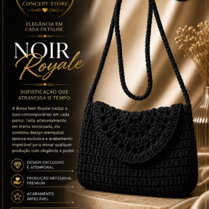 Bolsa de Crochê Noir Royale