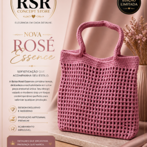 Bolsa de Crochê Rosé Essence Crochê