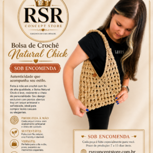 Bolsa de Crochê- Natural Chic Trama - Linha Riviera
