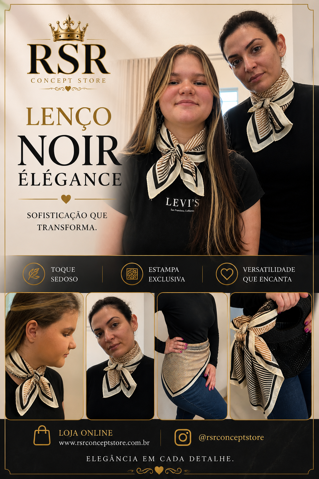 Lenço Noir Élégance - Imagem 3