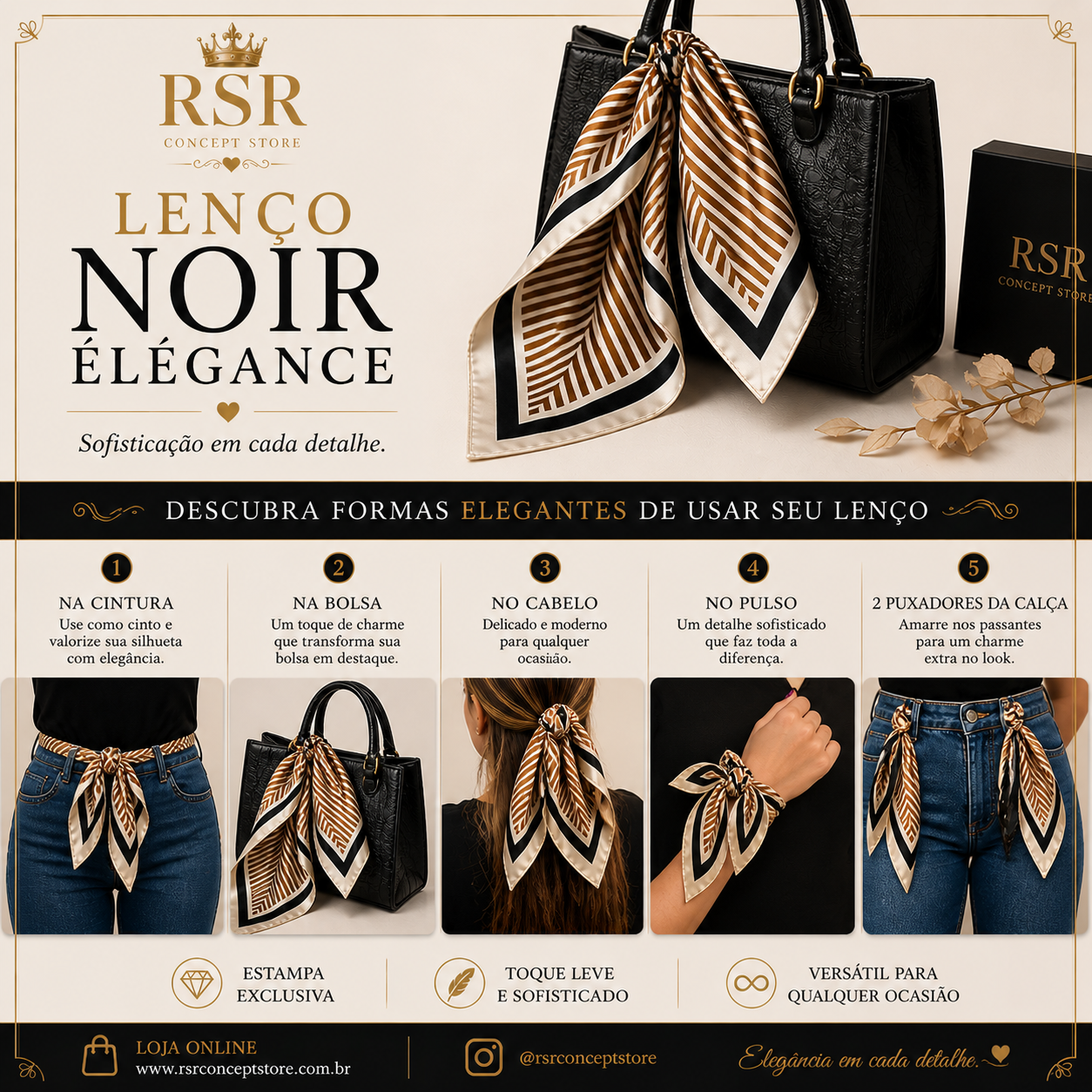 Lenço Noir Élégance - Imagem 2