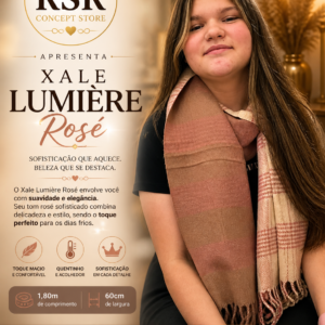 Xale de Lã Lumiére Rose