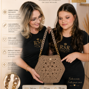 Bolsa de Crochê Fleur Royale