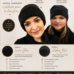 Touca Lurex Glow e Touca Urban Knit