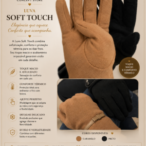 Luva Soft Preta e Caramelo