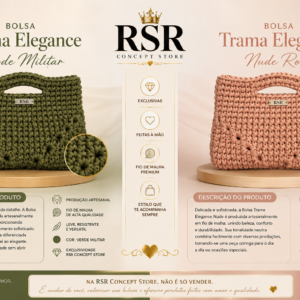 Bolsa Trama Elegance Nude e Verde Militar