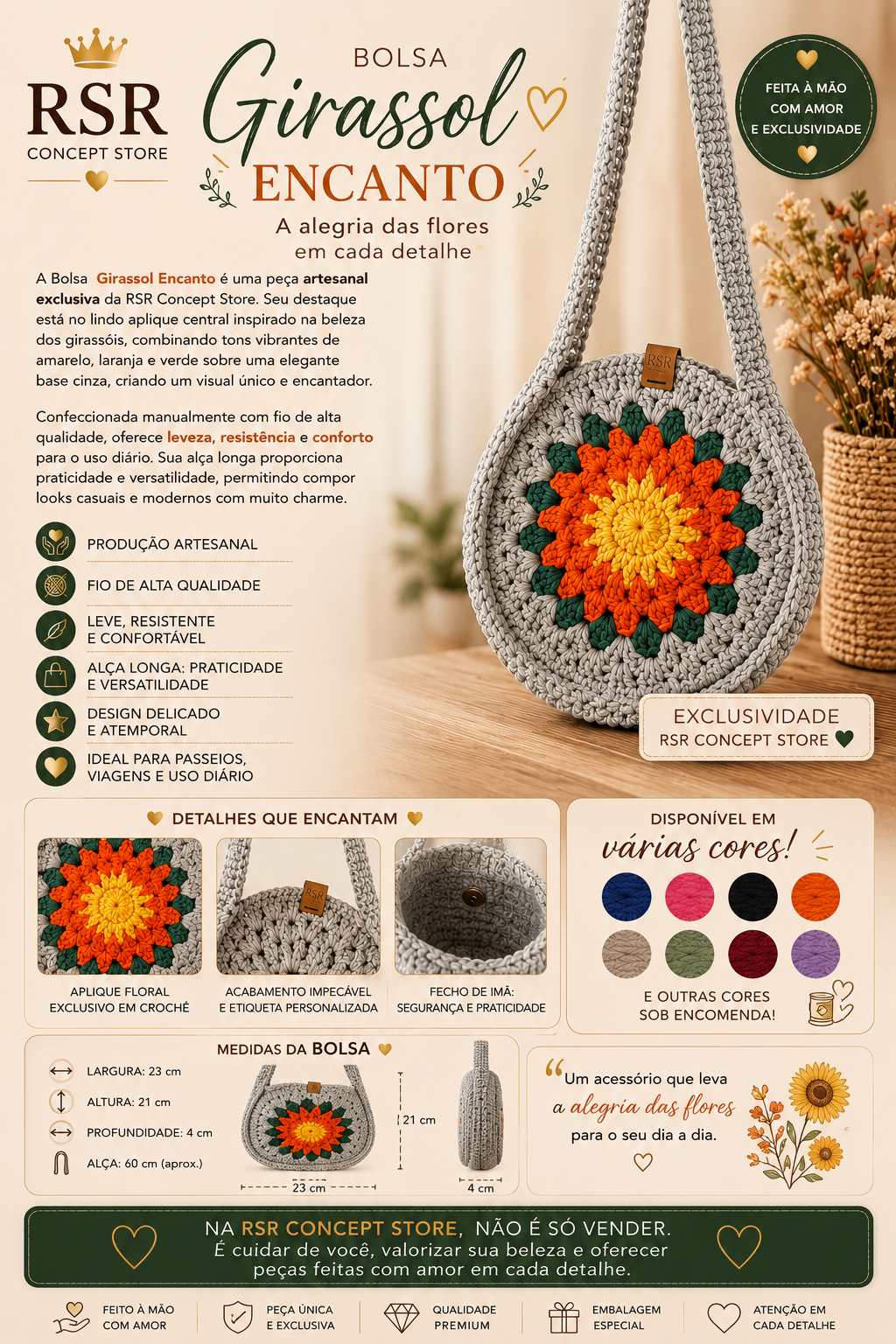 Bolsa Girassol Encanto - Imagem 2