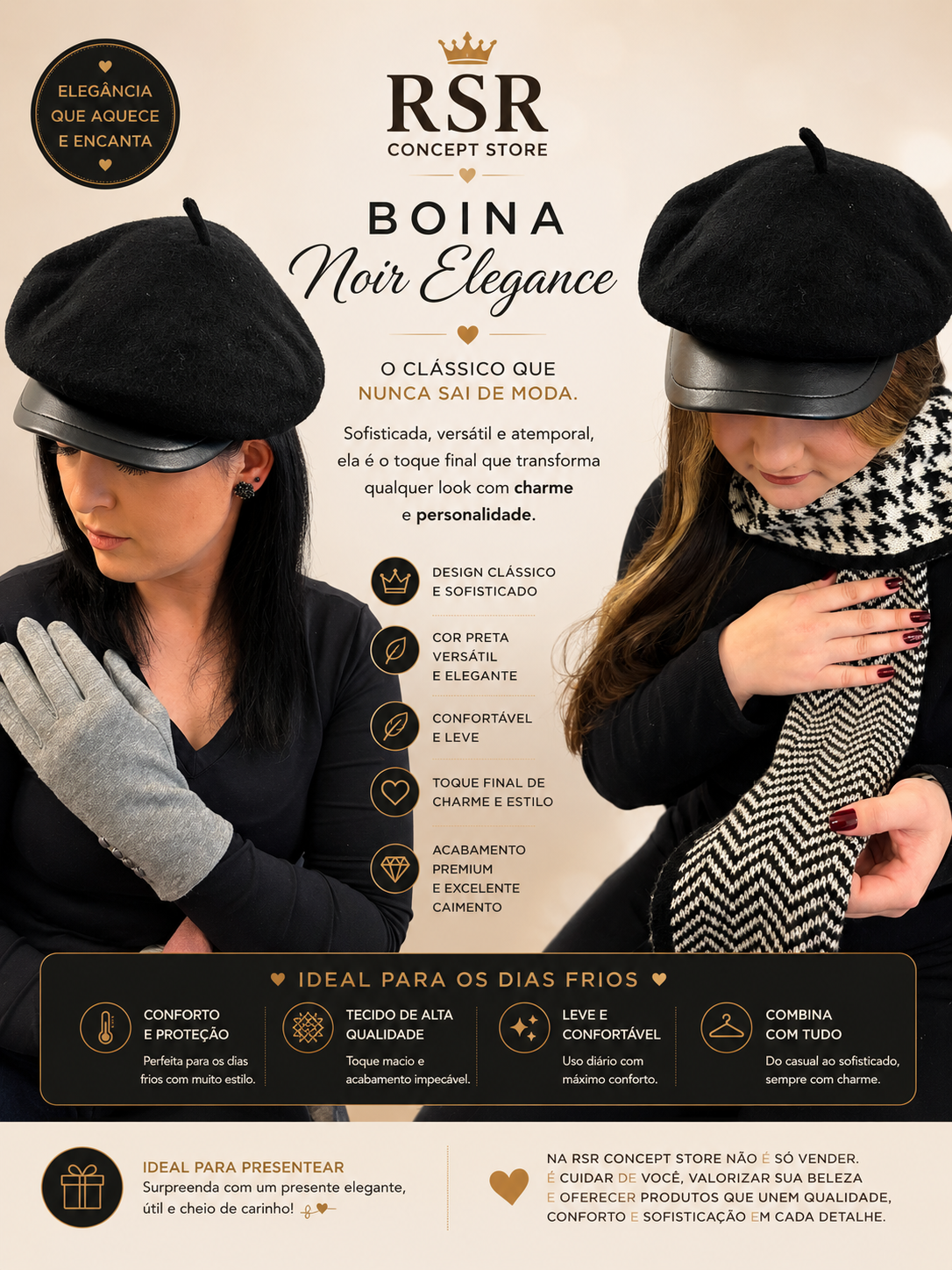 Boina Noir Elegance - Imagem 3