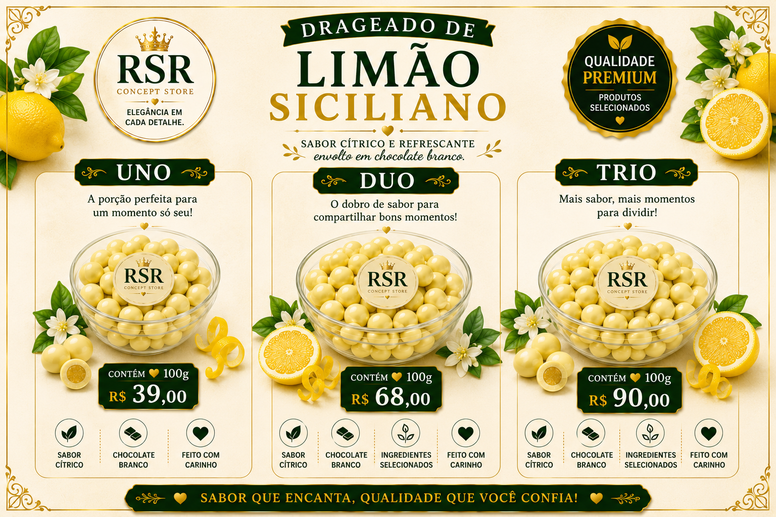 Drageado de Limão Siciliano