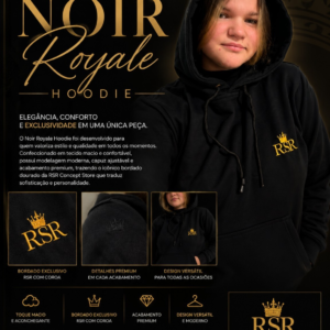 Moletom Capuz Noir Royale Hodie