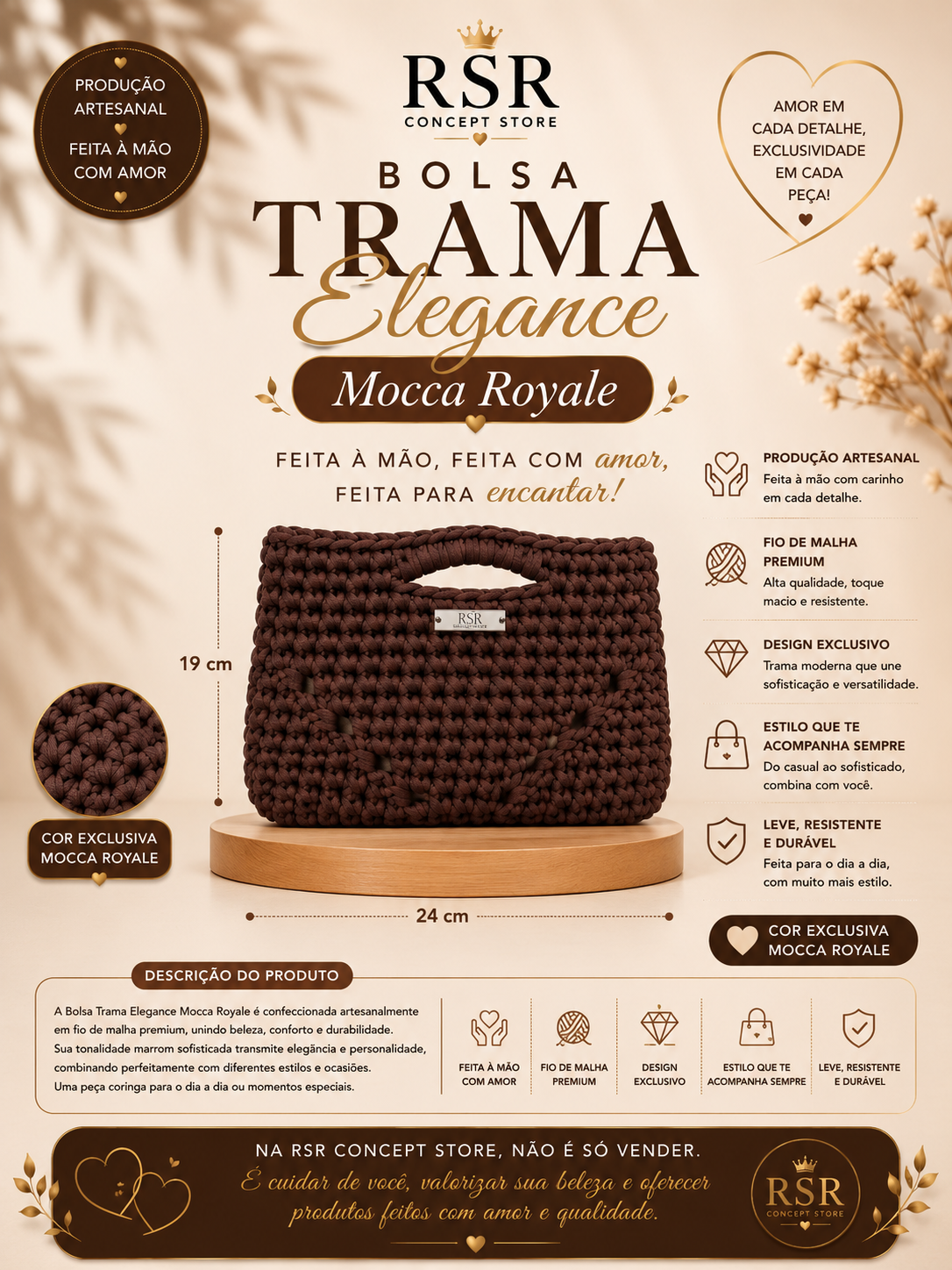 Bolsa Trama Elegance Mocca - Imagem 5
