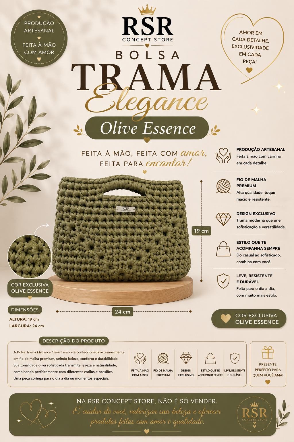 Bolsa Trama Elegance Olive Essence