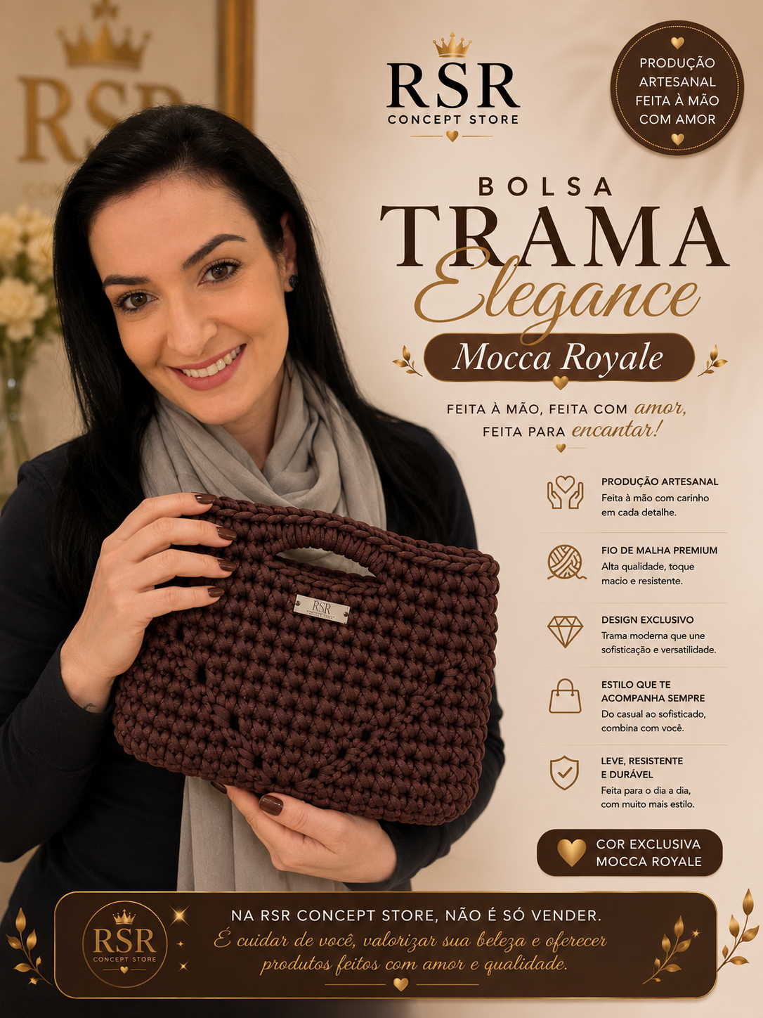 Bolsa Trama Elegance Mocca - Imagem 4