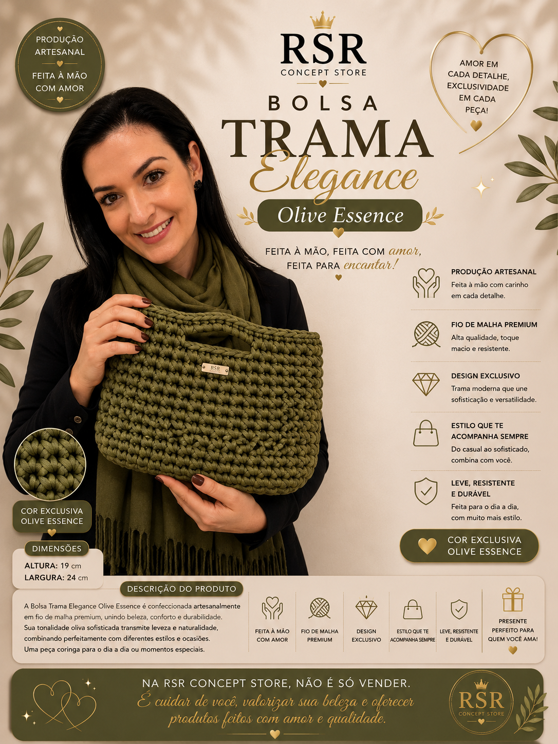 Bolsa Trama Elegance Olive Essence - Imagem 2