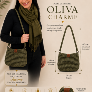 Bolsa de Crochê Oliva Charme