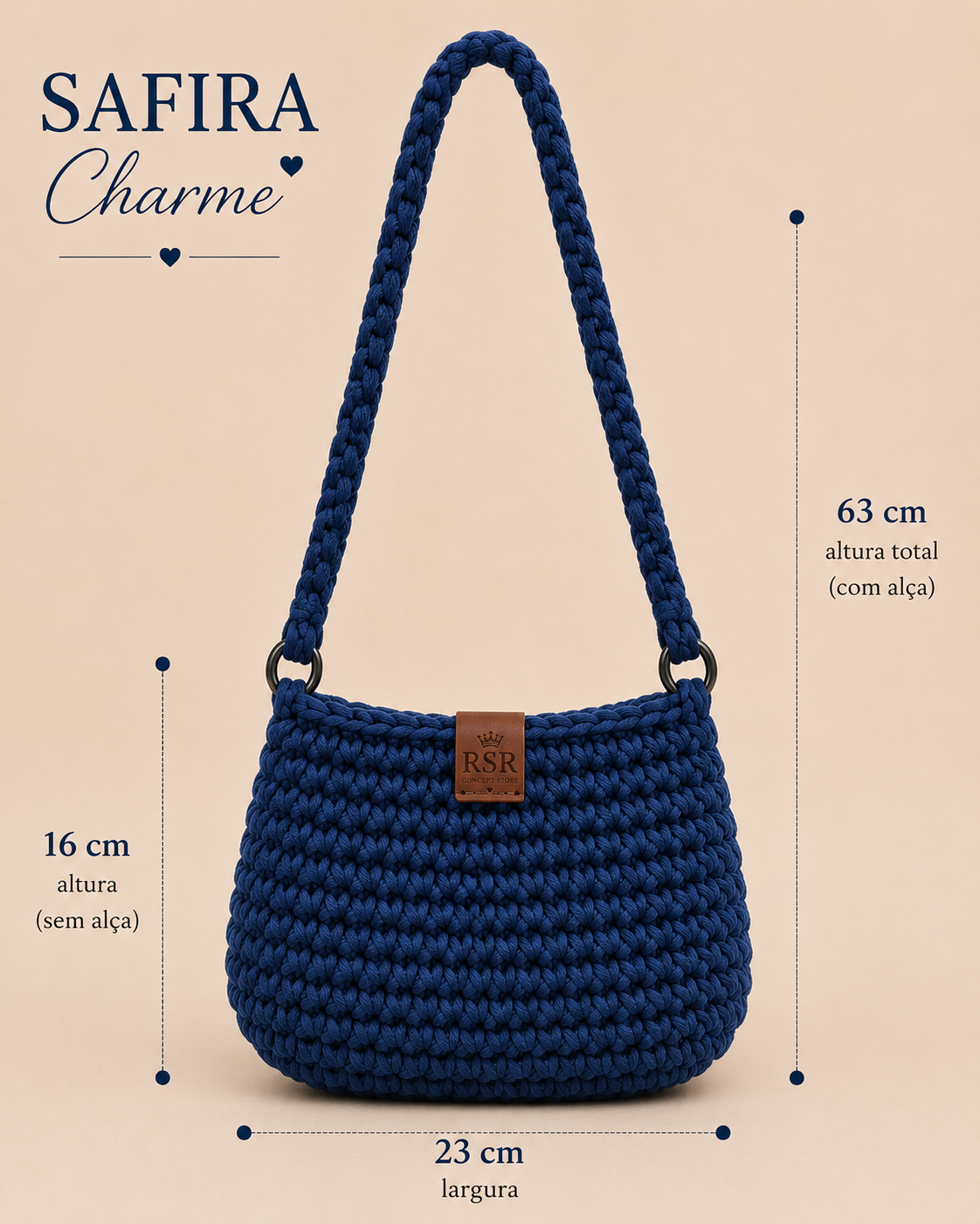 Bolsa de Crochê Safira Charme - Imagem 2