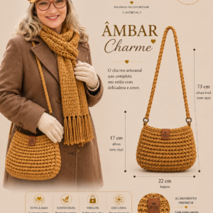 Bolsa de Crochê Âmbar Charme