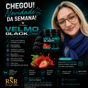 Velmo Black Drink – Sabor Morango