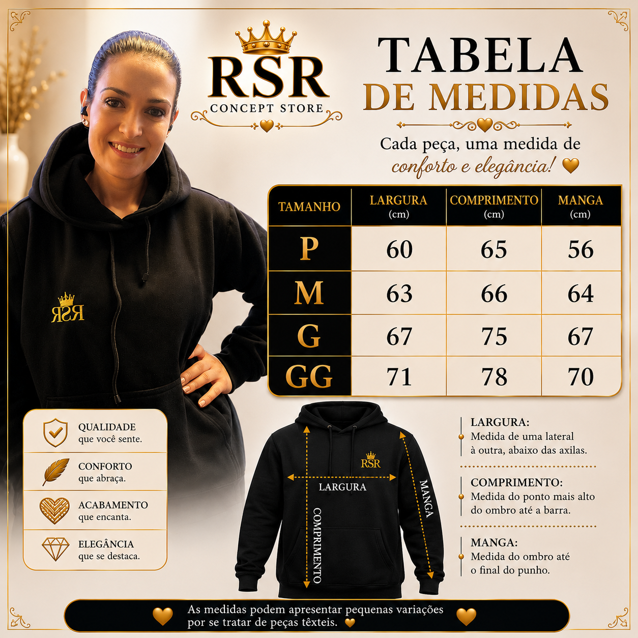 Moletom Capuz Noir Royale Hodie - Imagem 6