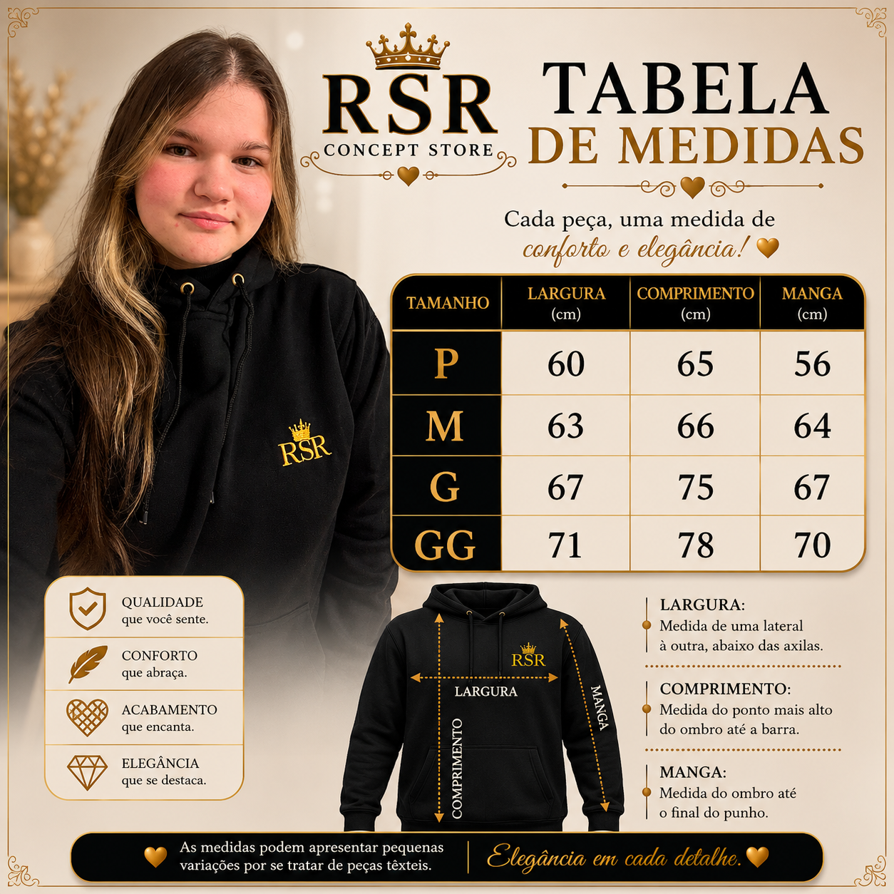 Moletom Capuz Noir Royale Hodie - Imagem 5