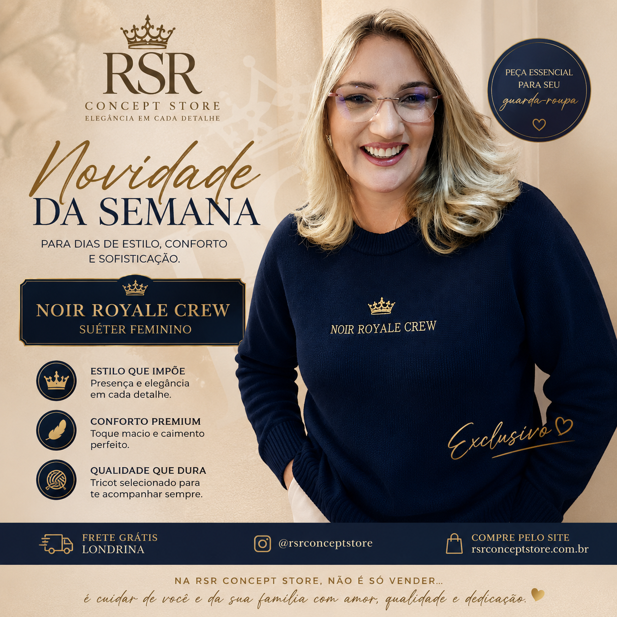 Sueter Noir Royale Crew - Imagem 2