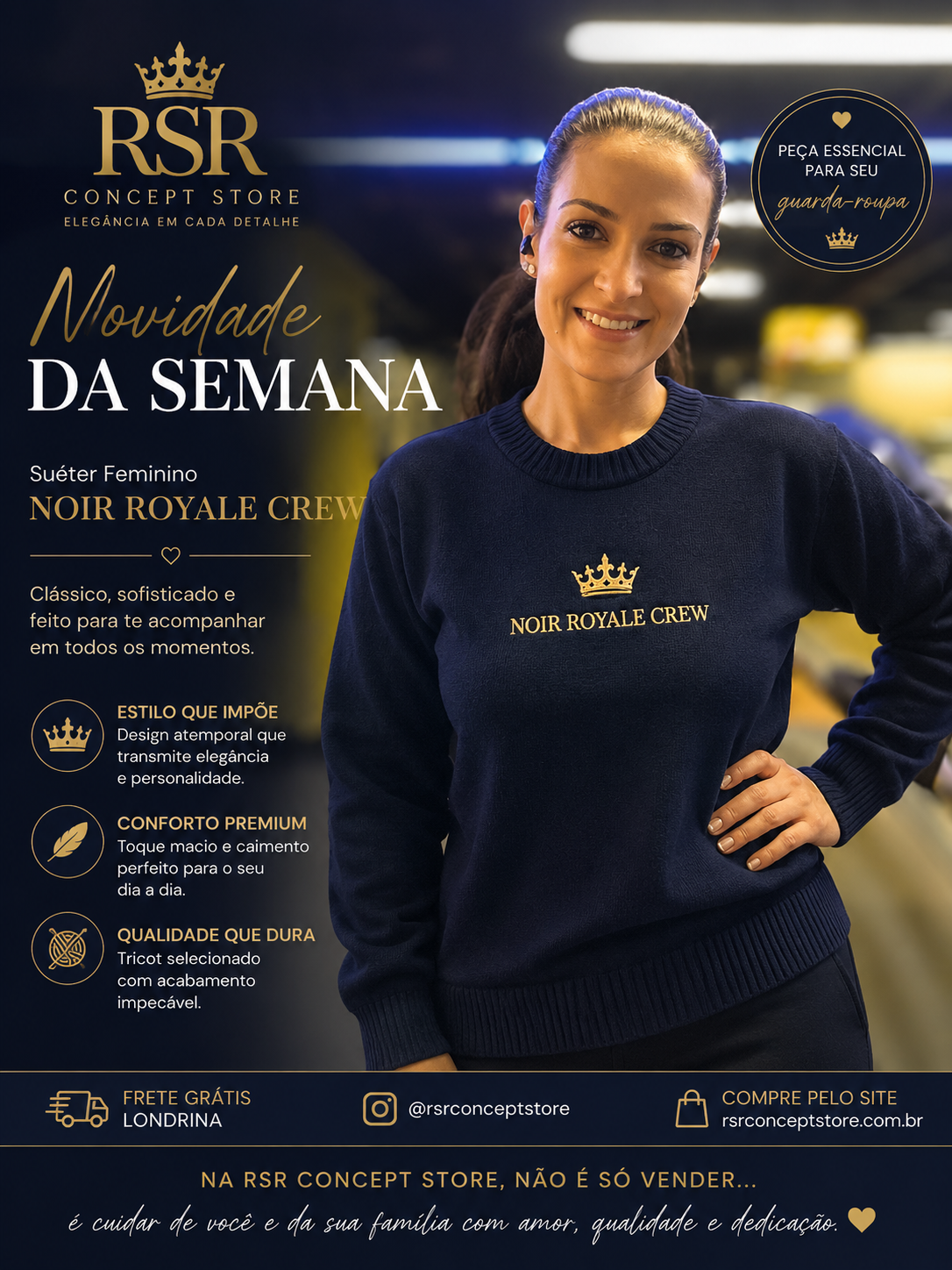 Sueter Noir Royale Crew