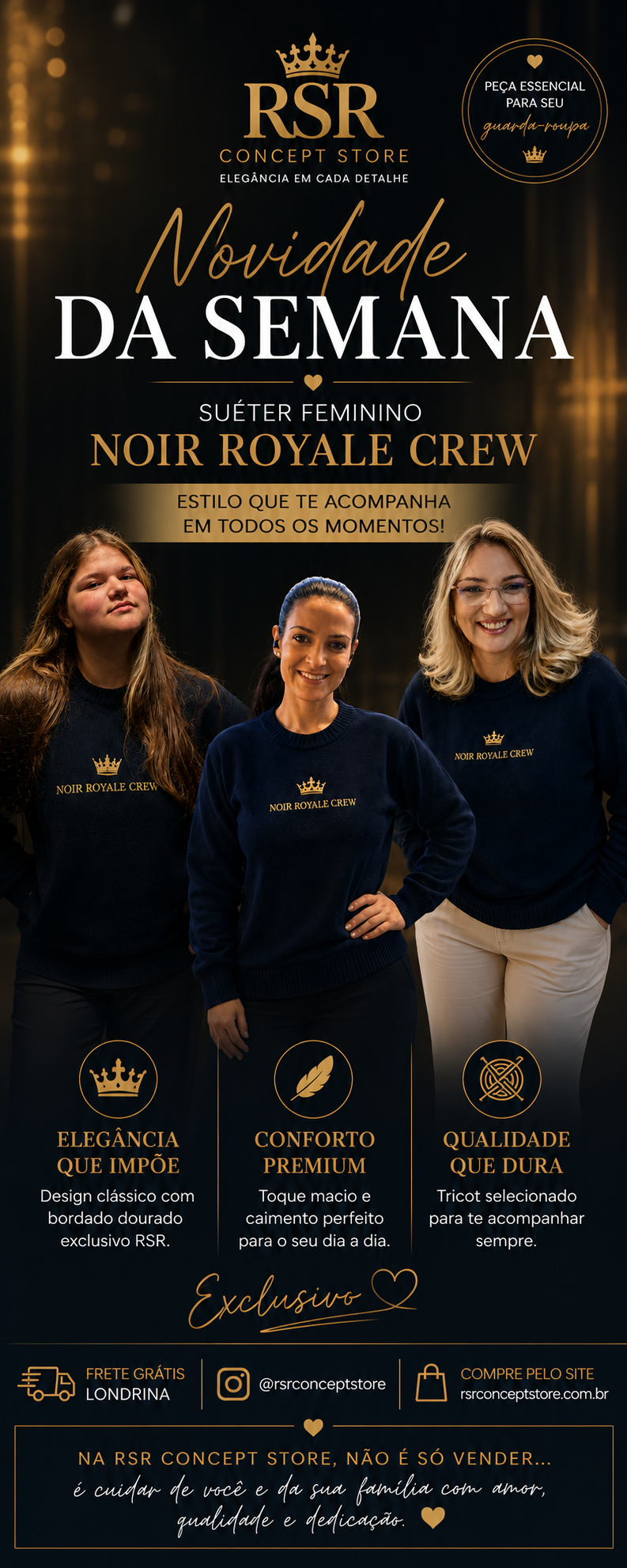 Sueter Noir Royale Crew - Imagem 5
