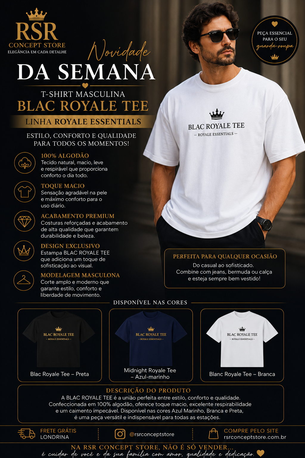 T - Shirt - Linha Royale Essential - Blanc Royale - Imagem 4