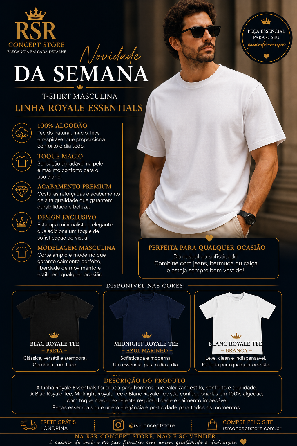 T - Shirt - Linha Royale Essential - Blanc Royale - Imagem 3