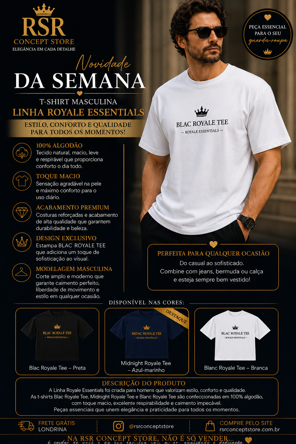 T - Shirt - Linha Royale Essential - Blanc Royale - Imagem 7