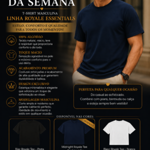 T - Shirt - Linha Royale Essential- Midnight Royale Tee - Trio