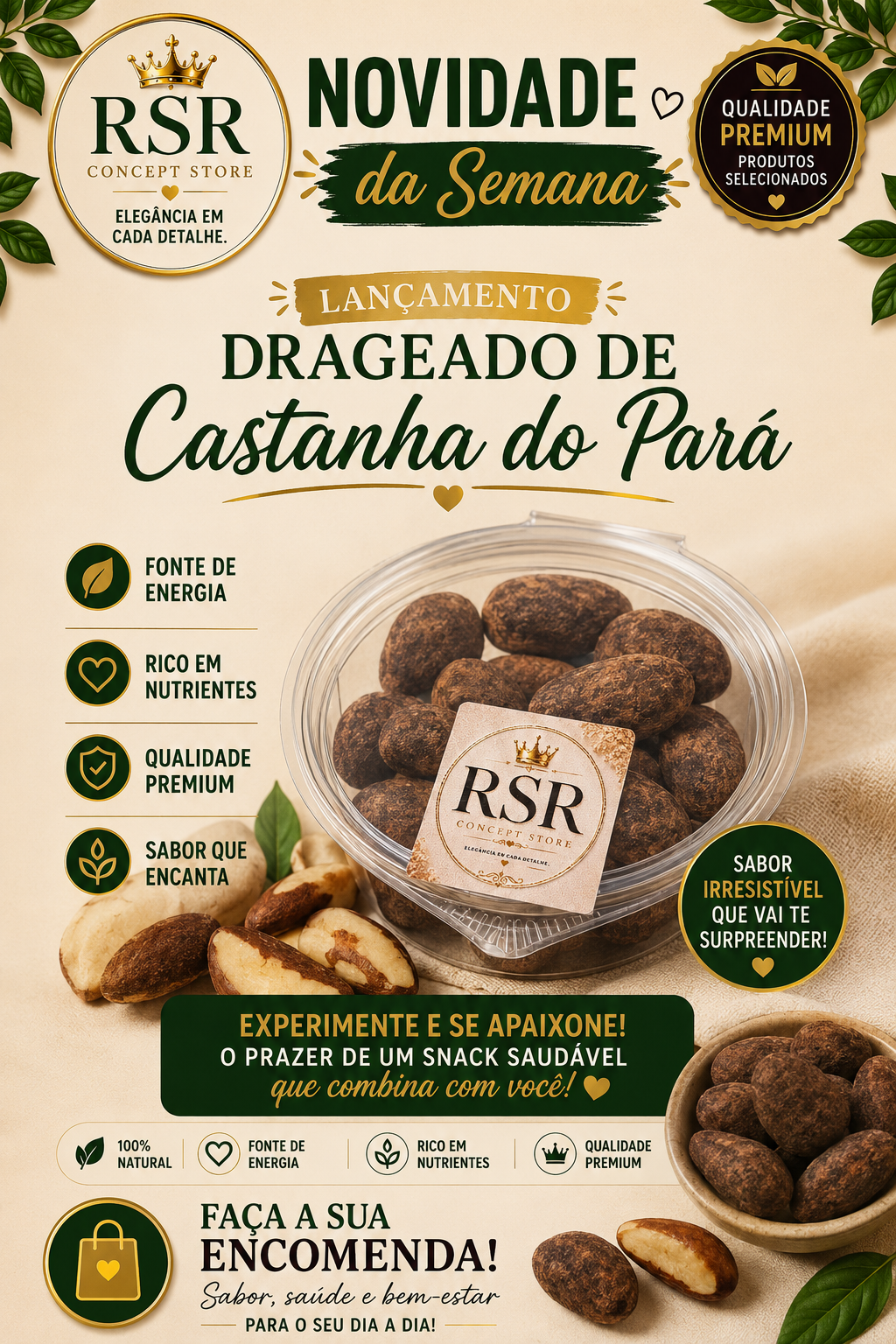Drageado de Castanha do Pará