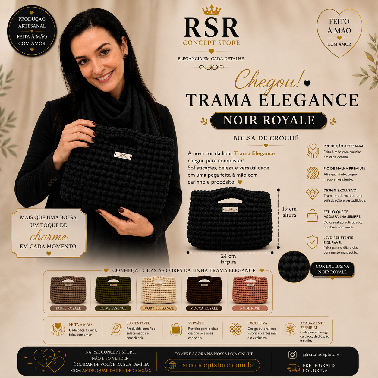 Bolsa Trama Elegance Noir Royale - Imagem 2