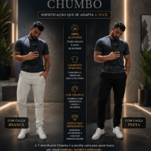 T - Shirt - Linha Royale Essential- Noir Royalé Chumbo- Trio