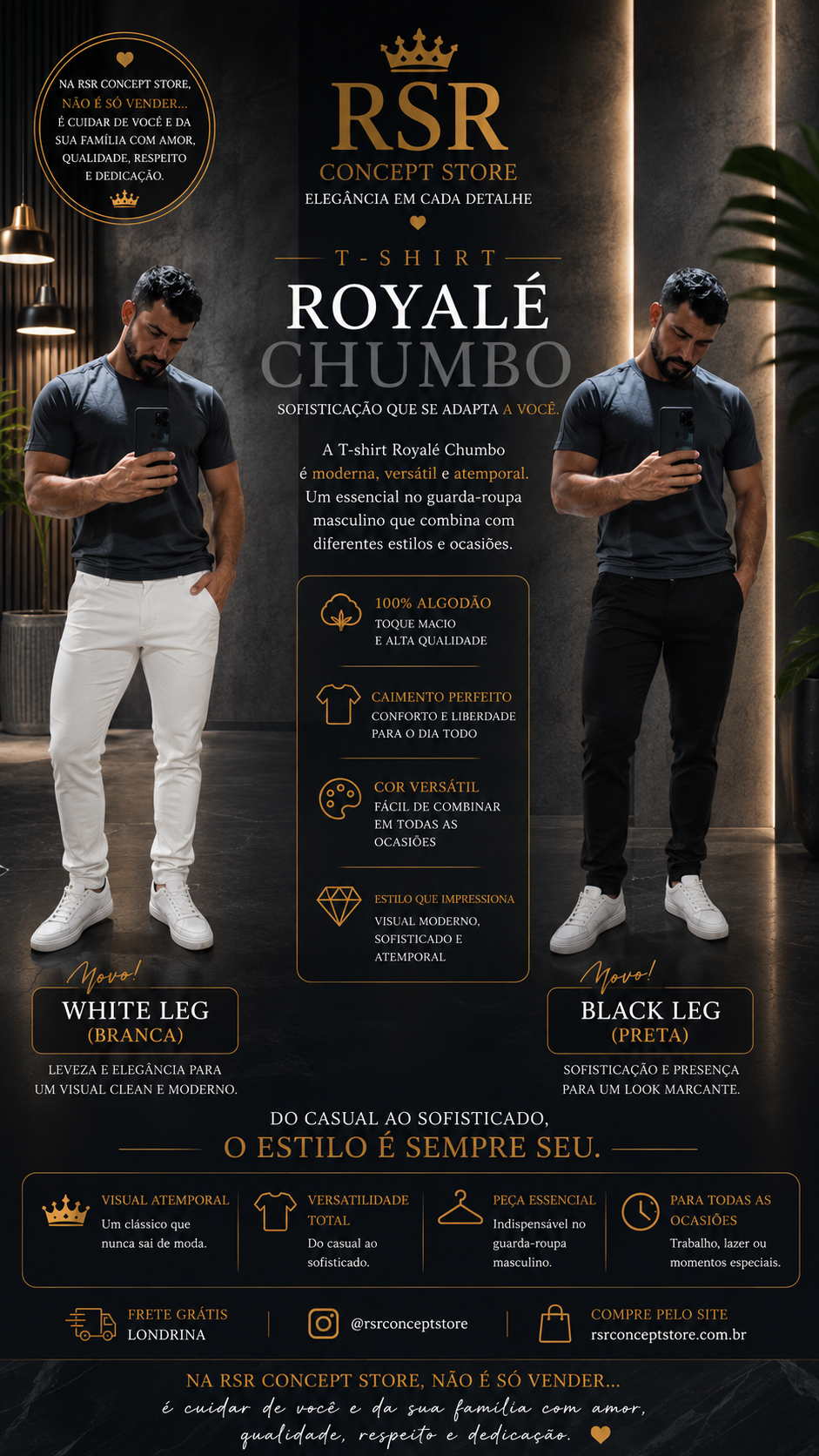 T - Shirt - Linha Royale Essential- Royalé Chumbo