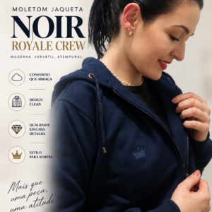 Moletom Jaqueta - Noir Royale  Crew